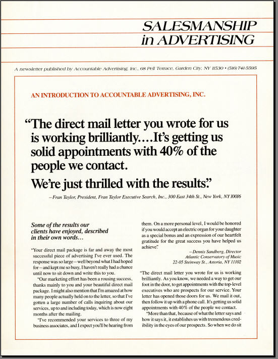 Gary Bencivenga - Salesmanship in Advertising Long Copy AD
